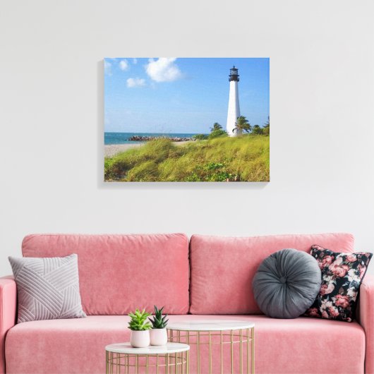 Cape Florida Lighthouse Canvas Afdrukken (Insitu (Woonkamer))