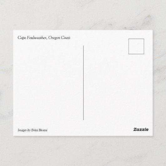 Cape Foulweather, Oregon Briefkaart (Achterkant)