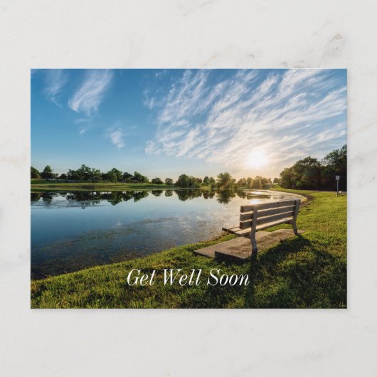 Cape Girardeau County Park Bank Sunset Get Well Briefkaart (Voorkant)