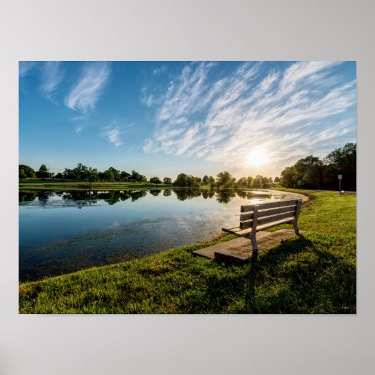 Cape Girardeau County Park Bench Sunset Poster (Voorkant)
