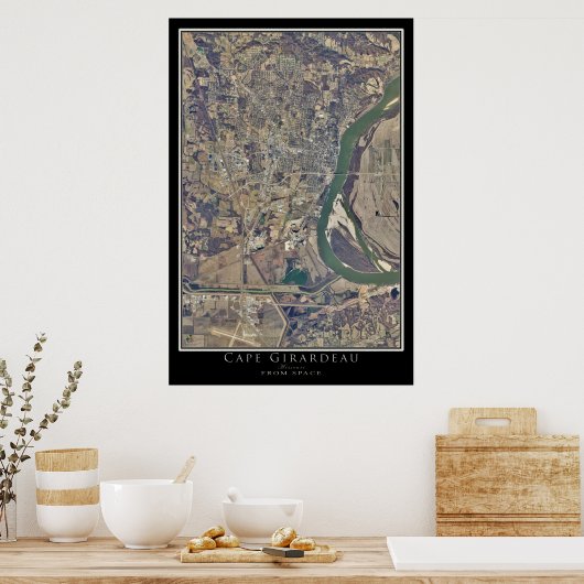 Cape Girardeau Missouri Satellite Map Poster (Keuken)
