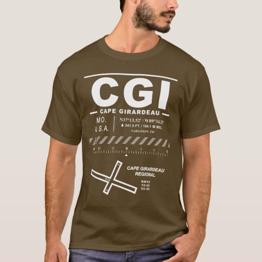 Cape Girardeau Regionale Luchthaven CGI T-shirt (Voorkant)