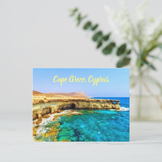 Cape Greco Cyprus gestileerd Briefkaart (Staand voorkant)