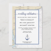 Cape Hatteras Authentic Nautical Wedding Kaart (Voorkant)