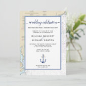 Cape Hatteras Authentic Nautical Wedding Kaart (Staand voorkant)