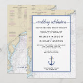 Cape Hatteras Authentic Nautical Wedding Kaart (Voorkant / Achterkant)