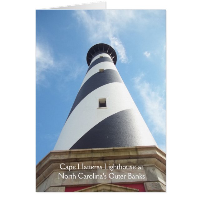 Cape Hatteras Buitenbanken NC Lighthouse Kaart (Voorkant)