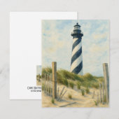 Cape Hatteras Lighthouse Aquarel Notitiekaartje (Voorkant / Achterkant)