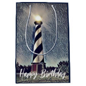 Cape Hatteras Lighthouse Buitenbanken OBX Birthday Medium Cadeauzakje (Voorkant)