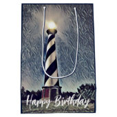 Cape Hatteras Lighthouse Buitenbanken OBX Birthday Medium Cadeauzakje (Achterkant)