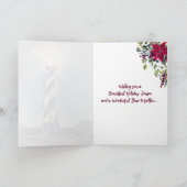 Cape Hatteras Lighthouse Buitenbanken OBX Kerstmis Kaart (Binnen)