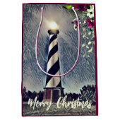 Cape Hatteras Lighthouse Buitenbanken OBX Kerstmis Medium Cadeauzakje (Voorkant)