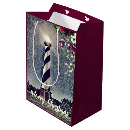 Cape Hatteras Lighthouse Buitenbanken OBX Kerstmis Medium Cadeauzakje (Achterkant Gekanteld)