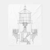 Cape Hatteras Lighthouse Lantern Room Blueprint Fleece Deken (Voorkant)