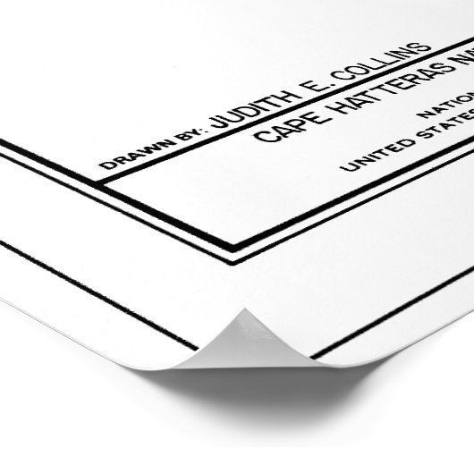 Cape Hatteras Lighthouse Lantern Room Blueprint Poster (Hoek)