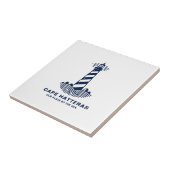 Cape Hatteras Lighthouse – Nautical Blue & White Tegeltje (Zijkant)