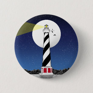 Cape Hatteras Lighthouse North Carolina Ronde Button 5,7 Cm