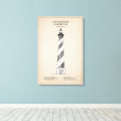 Cape Hatteras Lighthouse - North Carolina - SBD Canvas Afdruk (Insitu (Houten vloer))