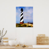 Cape Hatteras Lighthouse Poster Tekst buitenbanken (Keuken)