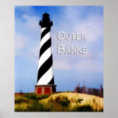 Cape Hatteras Lighthouse Poster Tekst buitenbanken (Voorkant)