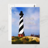 Cape Hatteras Lighthouse Poster Tekst buitenbanken Briefkaart (Voorkant / Achterkant)