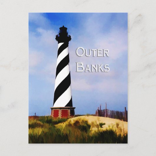 Cape Hatteras Lighthouse Poster Tekst buitenbanken Briefkaart (Voorkant)