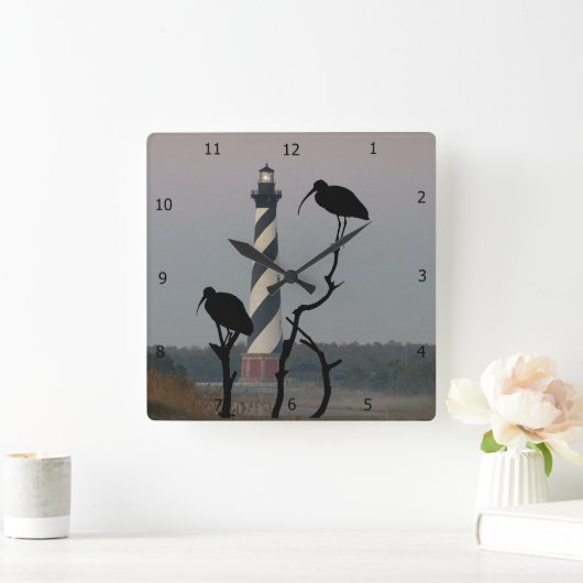 CAPE HATTERAS LIGHTHOUSE VIERKANTE KLOK (Huis)