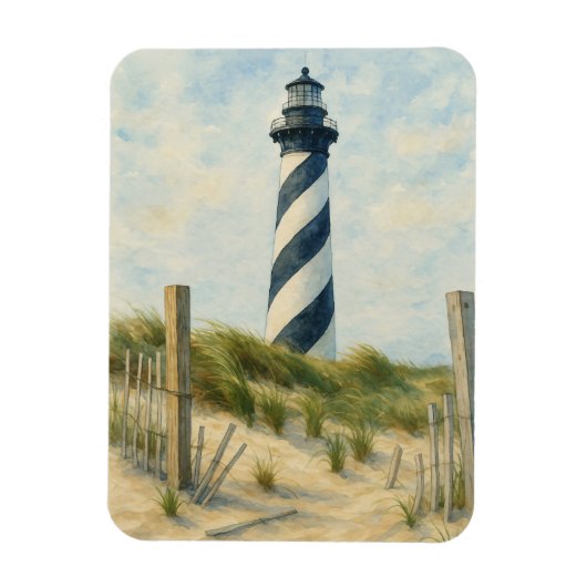 Cape Hatteras Lighthouse Watercolor Magneet (Verticaal)