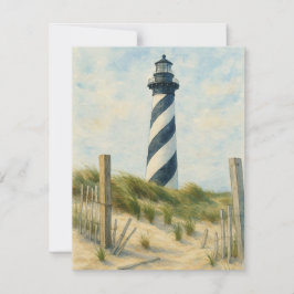 Cape Hatteras Lighthouse Watercolor Notitiekaartje