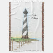 Cape Hatteras Lighthouse Woven Throw Blanket Deken (Voorkant Verticaal)