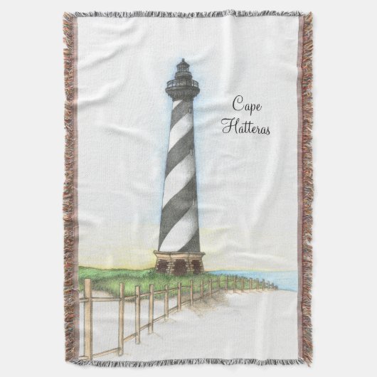 Cape Hatteras Lighthouse Woven Throw Blanket Deken (Voorkant Verticaal)
