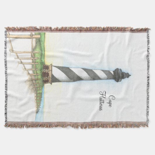 Cape Hatteras Lighthouse Woven Throw Blanket Deken (Voorkant)