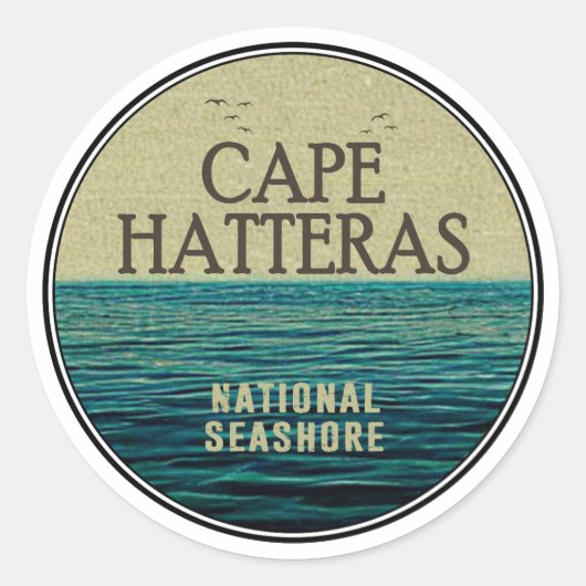 Cape Hatteras National Seashore Ocean Birds Ronde Sticker (Voorkant)