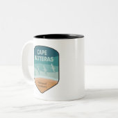 Cape Hatteras National Seashore Seagulls Tweekleurige Koffiemok (Voorkant links)