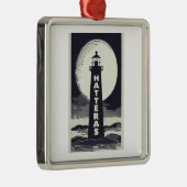 Cape Hatteras North Carolina Lighthouse Moon Metalen Ornament (Rechts)