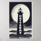 Cape Hatteras North Carolina Lighthouse Moon Poster (Voorkant)