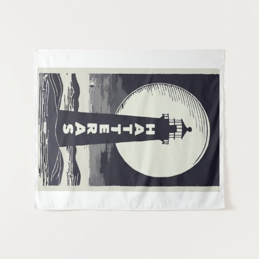 Cape Hatteras North Carolina Lighthouse Moon Wandkleed (Voorkant (horizontaal))