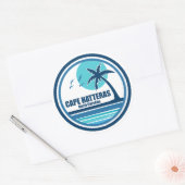 Cape Hatteras North Carolina Palmbomen Ronde Sticker (Envelop)