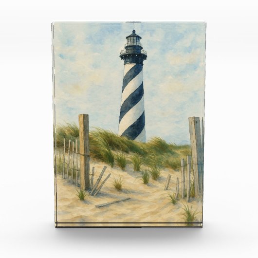 Cape Hatteras Vuurtoren Aquarel Fotoblokken (Voorkant)