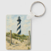 Cape Hatteras Vuurtoren Aquarel Sleutelhanger (Achterkant)