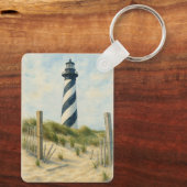 Cape Hatteras Vuurtoren Aquarel Sleutelhanger (Achterkant)