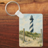 Cape Hatteras Vuurtoren Aquarel Sleutelhanger (Voorkant)