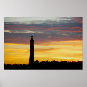 Cape Hatteras-vuurtoren bij zonsondergang Poster