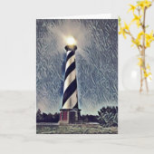 Cape Hatteras vuurtoren Buitenbanken OBX NC Kaart (Gele Bloem)