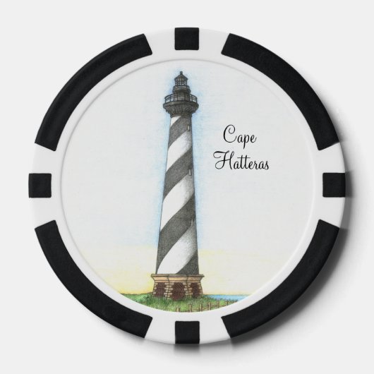 Cape Hatteras Vuurtoren Poker Chips (Voorkant)