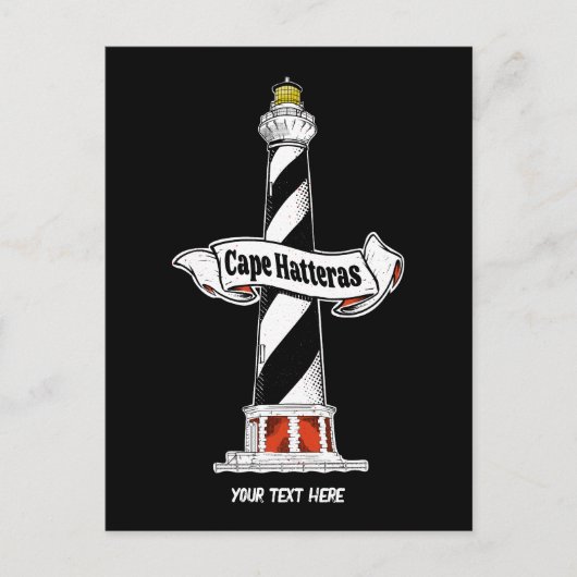 Cape Hatteras Vuurtoren zwart-wit Briefkaart (Voorkant)
