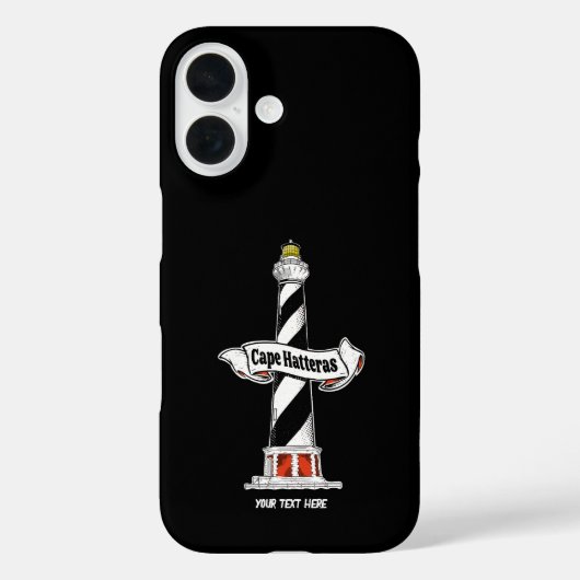 Cape Hatteras Vuurtoren zwart-wit Case-Mate iPhone Case (Achterkant)
