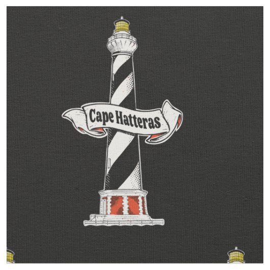 Cape Hatteras Vuurtoren zwart-wit Stof (Close Up)