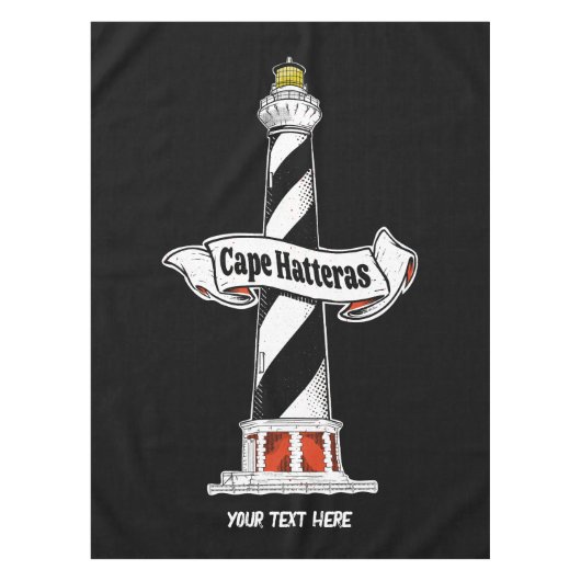 Cape Hatteras Vuurtoren zwart-wit Tafelkleed (Voorkant)