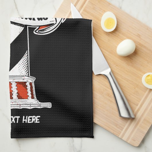 Cape Hatteras Vuurtoren zwart-wit Theedoek (Quarter Fold)